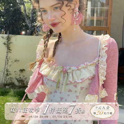 法式碎花蕾丝短款小个子连衣裙