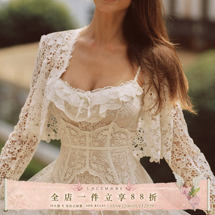 LaceMade 花束腰封 法式设计感鱼骨束腰手工刺绣纯白百搭通勤腰封