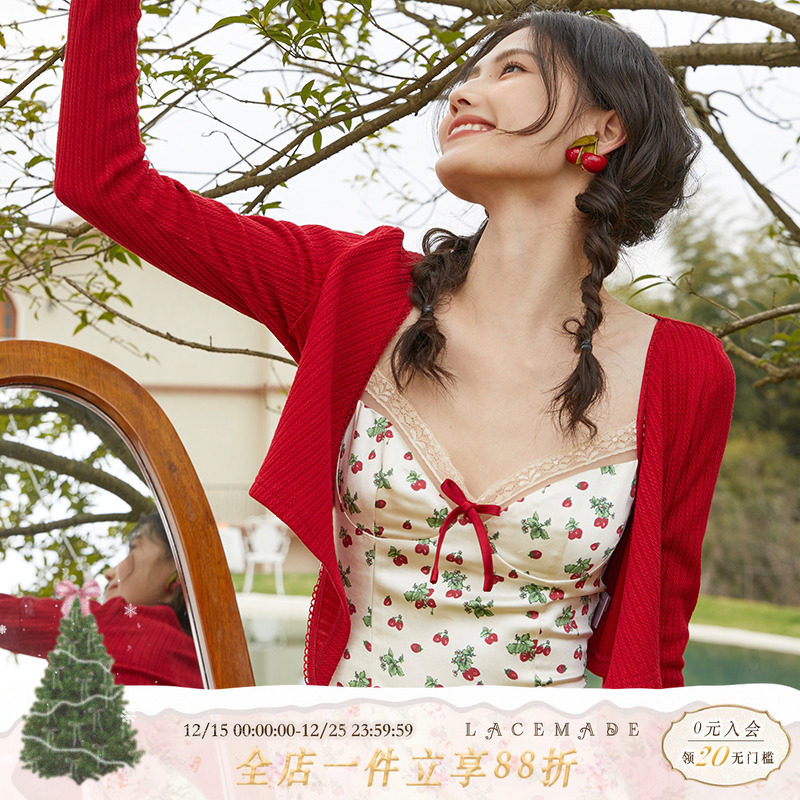 23年夏季缎面法式开衫连衣裙套装