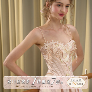 芭蕾风甜美缎面鱼骨吊带胸衣上衣女可外穿 法式 LaceMade 柳衣翩跹