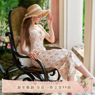 连衣裙蕾丝开衫 LaceMade 度假印花吊带长款 法式 轻熟女 芭提雅假日