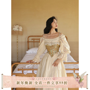 法式 向日葵 外穿蕾丝定制提花鱼骨胸衣吊带上衣女 梵高 LaceMade