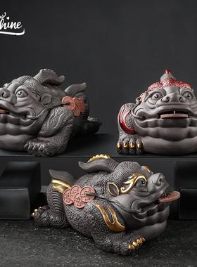 金蟾紫砂茶宠可养招财茶具茶桌