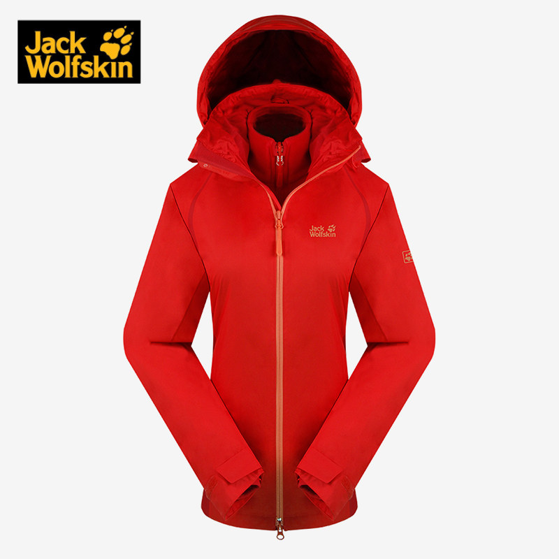 jackwolfskin狼爪正品女子户外休闲保暖透气三合一冲锋衣 1109671