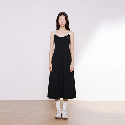 背心裙纯色清新撞色吊带