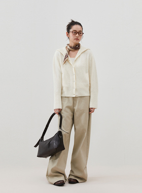 INRM 软糯亲肤包扣毛衣开衫外套女秋冬连帽针织衫上衣