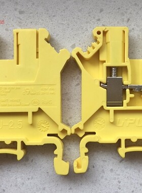 UKJ-2.5 YE 黄色接线端子排 UKJ-4 6 10 上海友邦电气UPUN 导轨