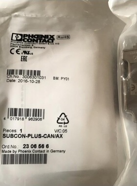 2306566菲尼克斯 SUBCON-PLUS-CAN/AX 德国D-SUB总线连接器现货