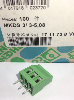 菲尼克斯接线端子连接器 1711738 MKDS3/3-5.08  PHOENIX现货库存
