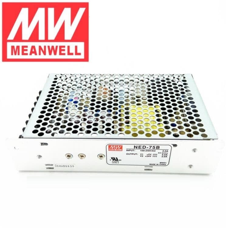明纬开关电源 NED-75B 5V5A/24V2A 两组输出 NED-75A 5V7A 12V3A