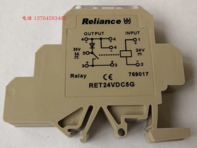 现货Reliance瑞联 769017 RET24VDC5G 1NO导轨安装薄片型继电器