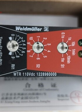 魏德米勒时间继电器WTR 110VDC 1228960000 原装正品 0.1s-10h