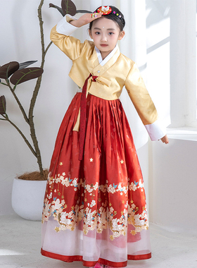 延边儿童韩服舞蹈古装服装朝鲜族民族女童大长今韩国公主摄影旅拍