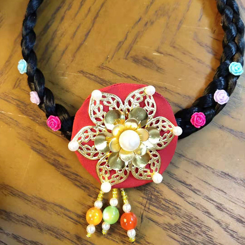 亮片朝鲜服族儿童韩服头饰假发发箍大长今民族舞蹈演出头绳可爱,童装/婴儿装/亲子装,发饰,淘宝优惠券,粉丝福利购,淘宝优惠卷