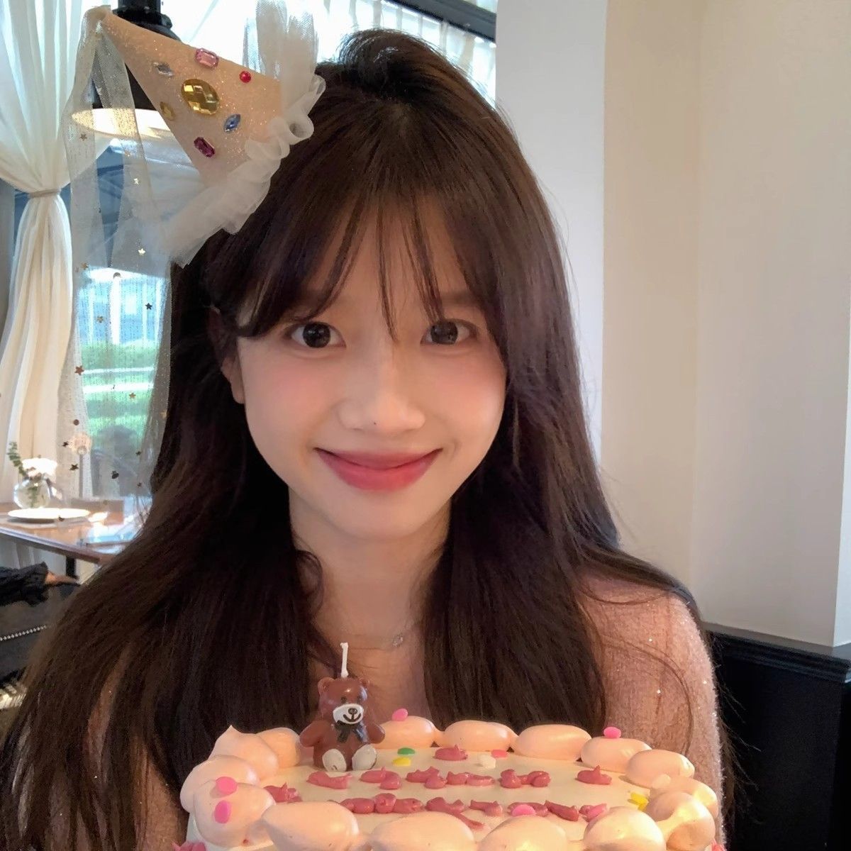 皱网纱生日礼帽彩色发箍头饰