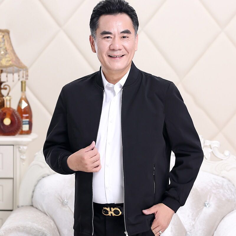 中年男士外套中老年人夹克夏季爸爸装2019春秋薄款休闲上衣40岁50