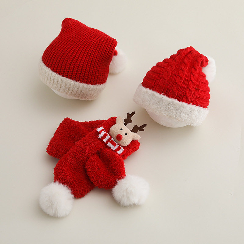 冬季新款可爱儿童帽子新年红色ins小鹿围巾圣诞帽宝宝针织毛线帽,童装/婴儿装/亲子装,围巾,淘宝优惠券,粉丝福利购,淘宝优惠卷