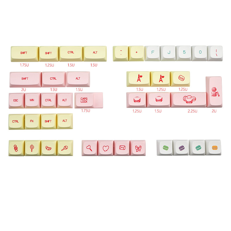 MACRON 마카롱 테마 승화 PBT 키캡 GH60|64|68|87|104 660M 980M 키보드
