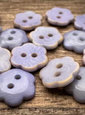 紫色小花朵纯天然果实纽扣哑光磨砂质感春夏甜美清新衬衫开衫扣子