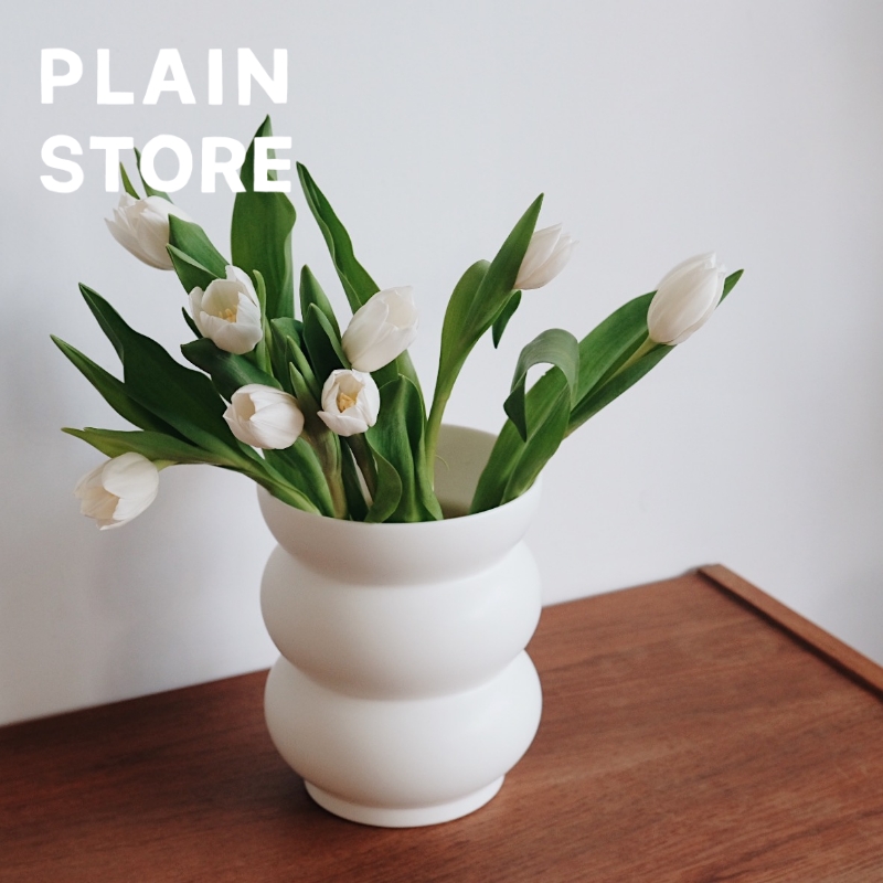 OPEN OBJECT 正品授权 腴 哑光釉面黑白陶瓷圈圈花瓶 openobject