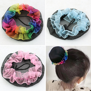 女童芭蕾舞蹈发网儿童套装发饰跳舞头花丸子头发网兜网罩盘发头饰