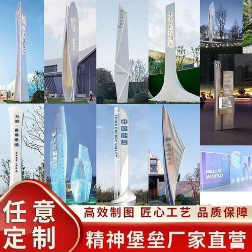 不锈钢商场导向精神堡垒户外指示牌导视牌立式景区停车场标识牌