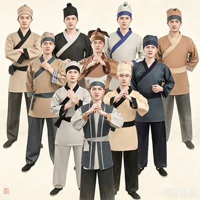 古装小二服装古代话剧家丁百姓掌柜茶楼酒店跑堂男女扮演者服饰