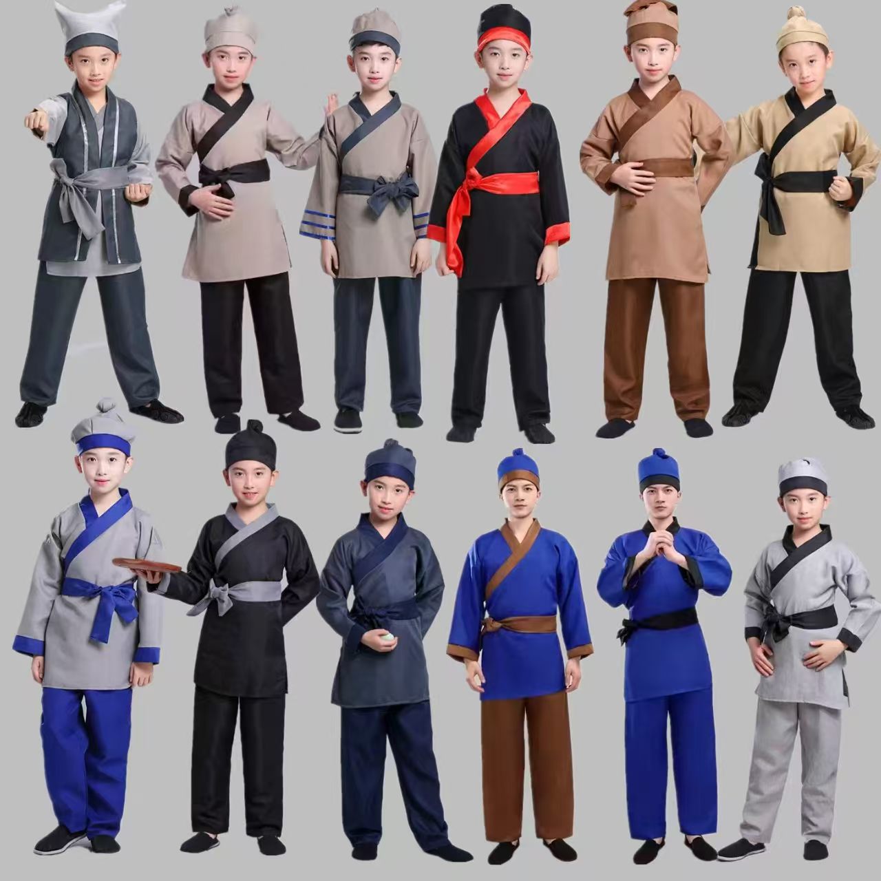 儿童古装汉服套装男女通用复古风