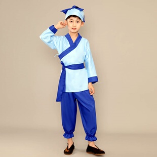 小厮长工伙计小二车夫农夫酒保仆人店古代表演服汉服套装男女儿童