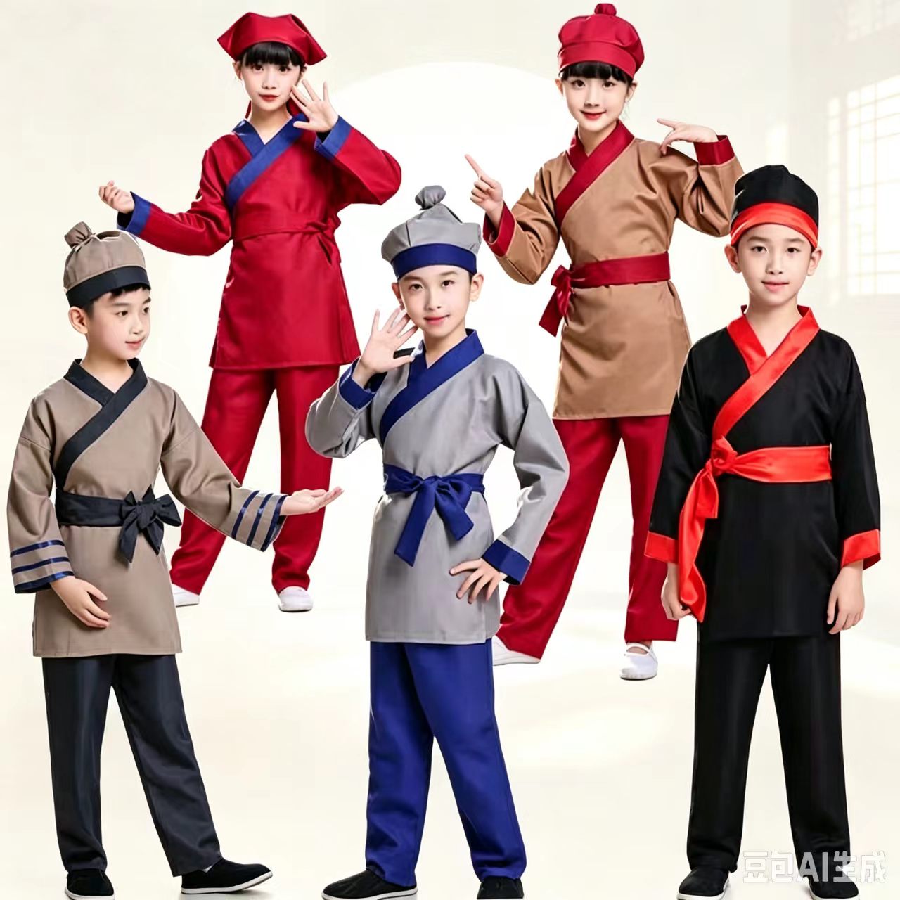 仆人店小二表演衣服男儿童演出服