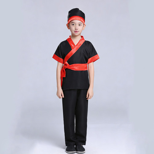 3qbb男童中国风古代汉服短袖演出