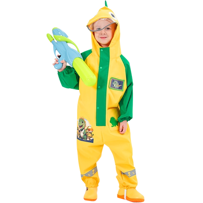 儿童春亚纺连体雨衣套装