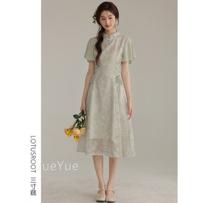 【三寸藕】改季良式旗袍年轻款夏2024464新款衣新中式国风禅意连