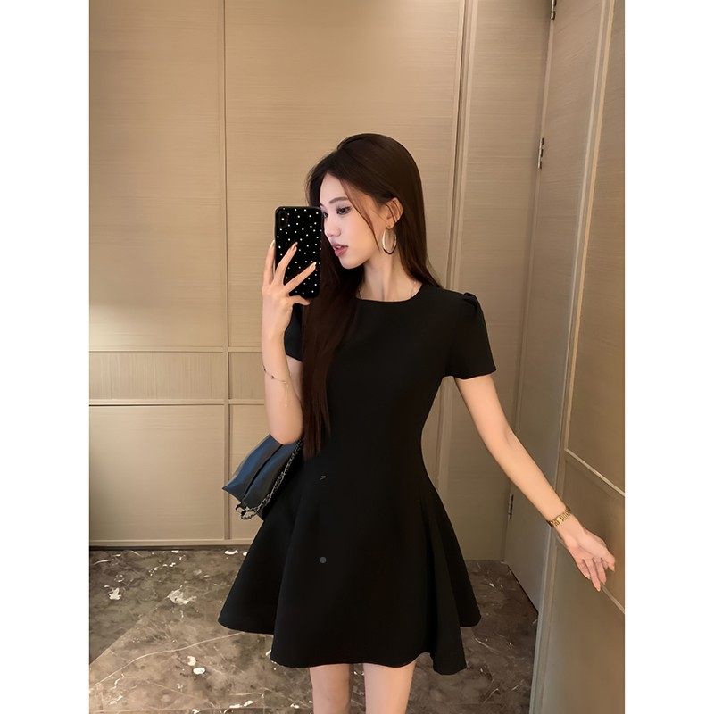 绿色短袖连衣子夏季女2裙025新款法式小个裙86992-20子高级感礼服