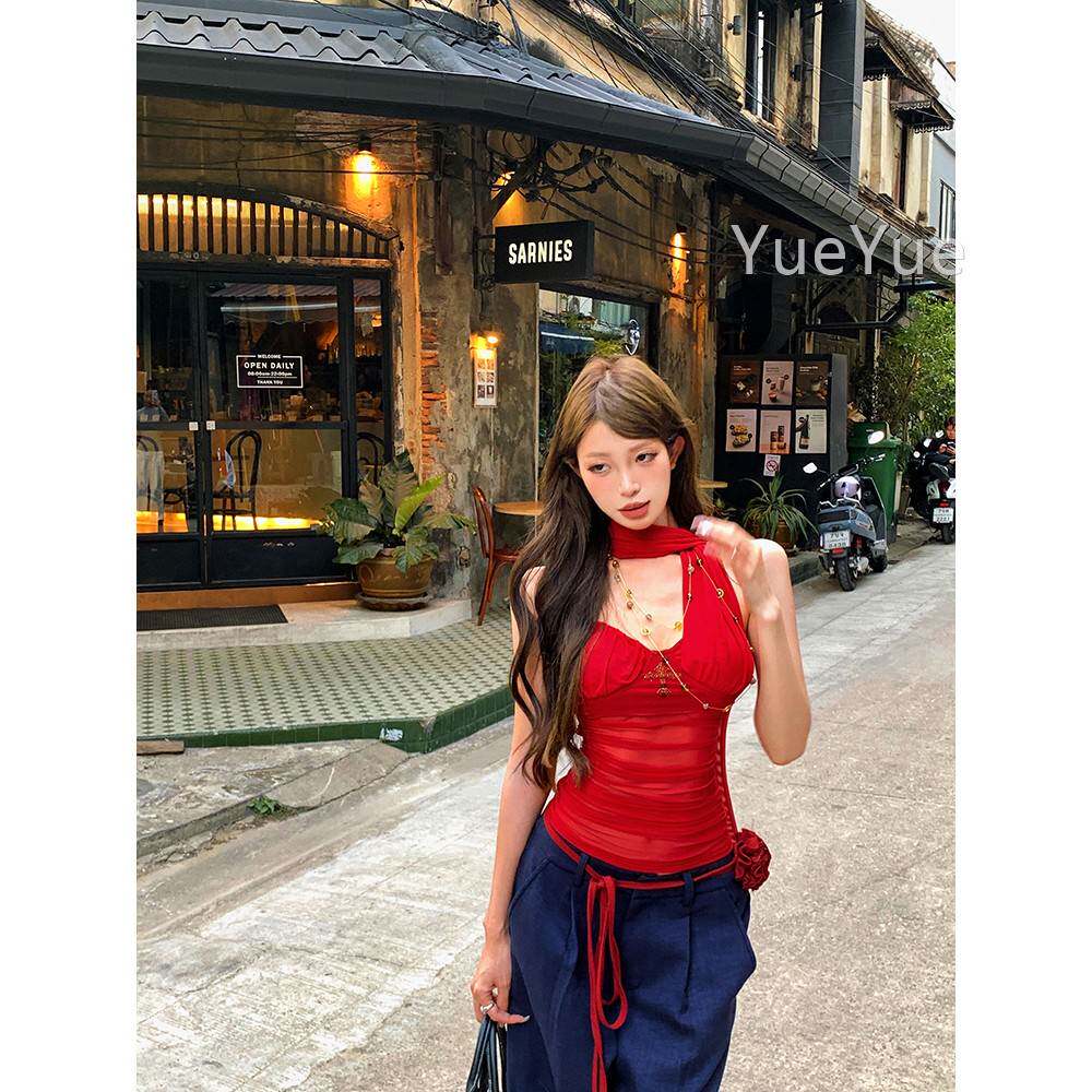 Pi挂n陷ksoya 恋爱褶阱 性感辣妹脖飘带抹PS-26-CS胸女胸垫皱收腰