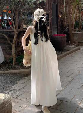 2小个子色吊带连衣裙子女春季新款爆款C2L50699长025夏白季海边度