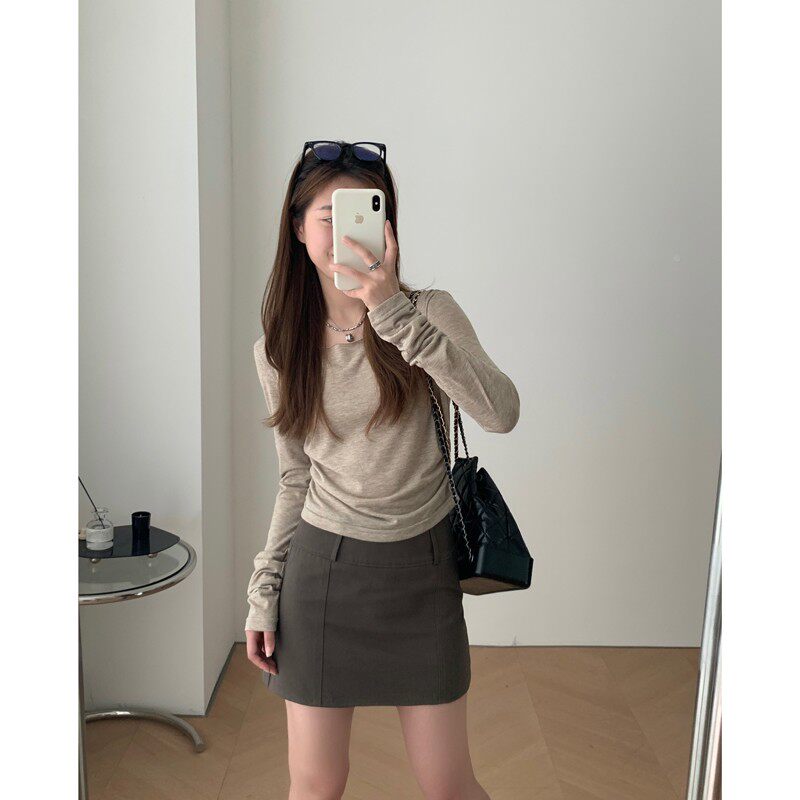 ThreH灰色西装短裙裙裤 女e夏季2CUO024新款高腰韩版百搭裙半身短