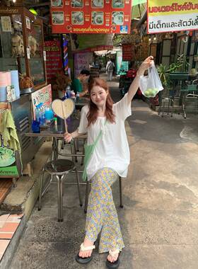 火火【云朵宽白雾】韩版设计感火系带衣裙女松轻法式半袖薄连L339