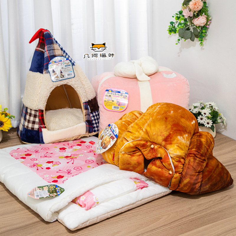 日本多格漫猫窝舒睡冬季保暖猫睡袋封闭式猫窝日式怀抱式猫睡袋
