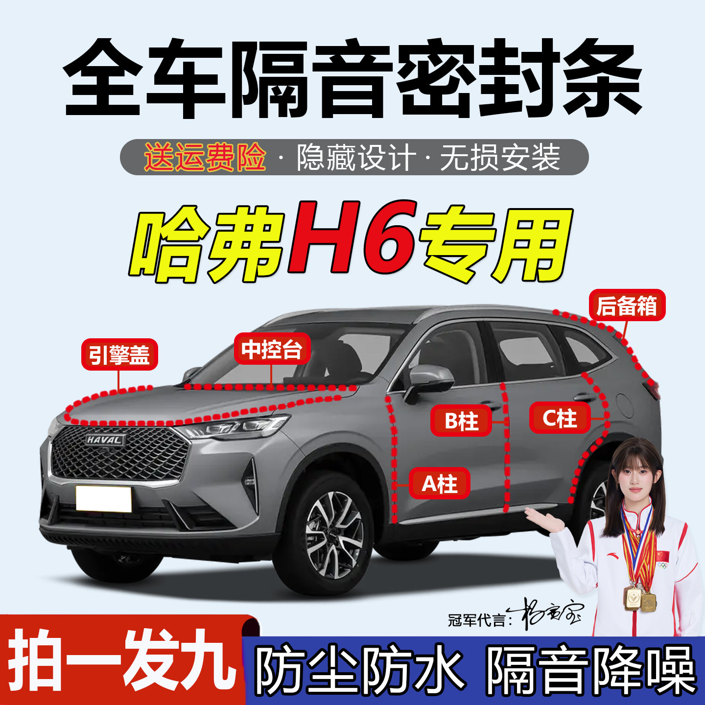 哈弗H6专用BC柱中控台隔音密封条
