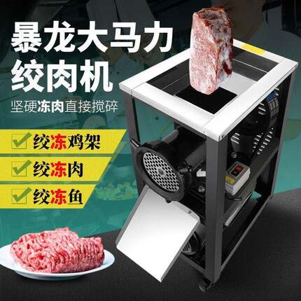 暴龙52/42/32型电动绞肉机商用大功率绞肉机绞鸡架碎鱼绞辣椒机