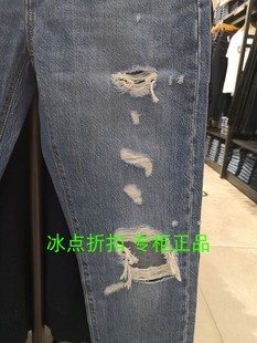 女士春夏款 0041 36197 Levi’s 休闲501T纽扣破洞牛仔裤 专柜正品