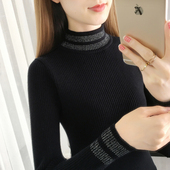 修身 打底衫 上衣短款 中领针织衫 百搭秋冬半高领毛衣 女洋气2024新款