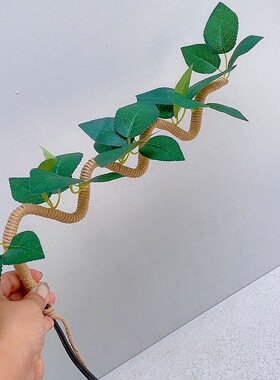 葫芦树藤条发财树藤条手工编织桌面摆件，仿真绿植居家摆件