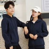 Утепленная хлопковая бархатная толстовка с молнией с капюшоном для работы, демисезонный лонгслив, куртка, делается под заказ