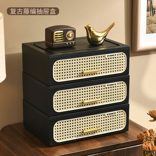 中古风收纳柜内衣裤化妆品收纳盒