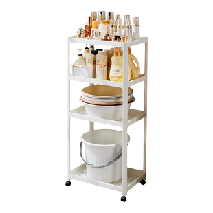 浴室洗脸盆架卫生间置物架落地式塑料厕所洗澡脚盆水桶收纳架神器