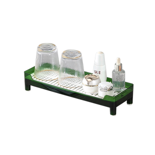 杯子收纳置物架杯架客厅玻璃茶杯双层沥水托盘家用桌面放水杯架子