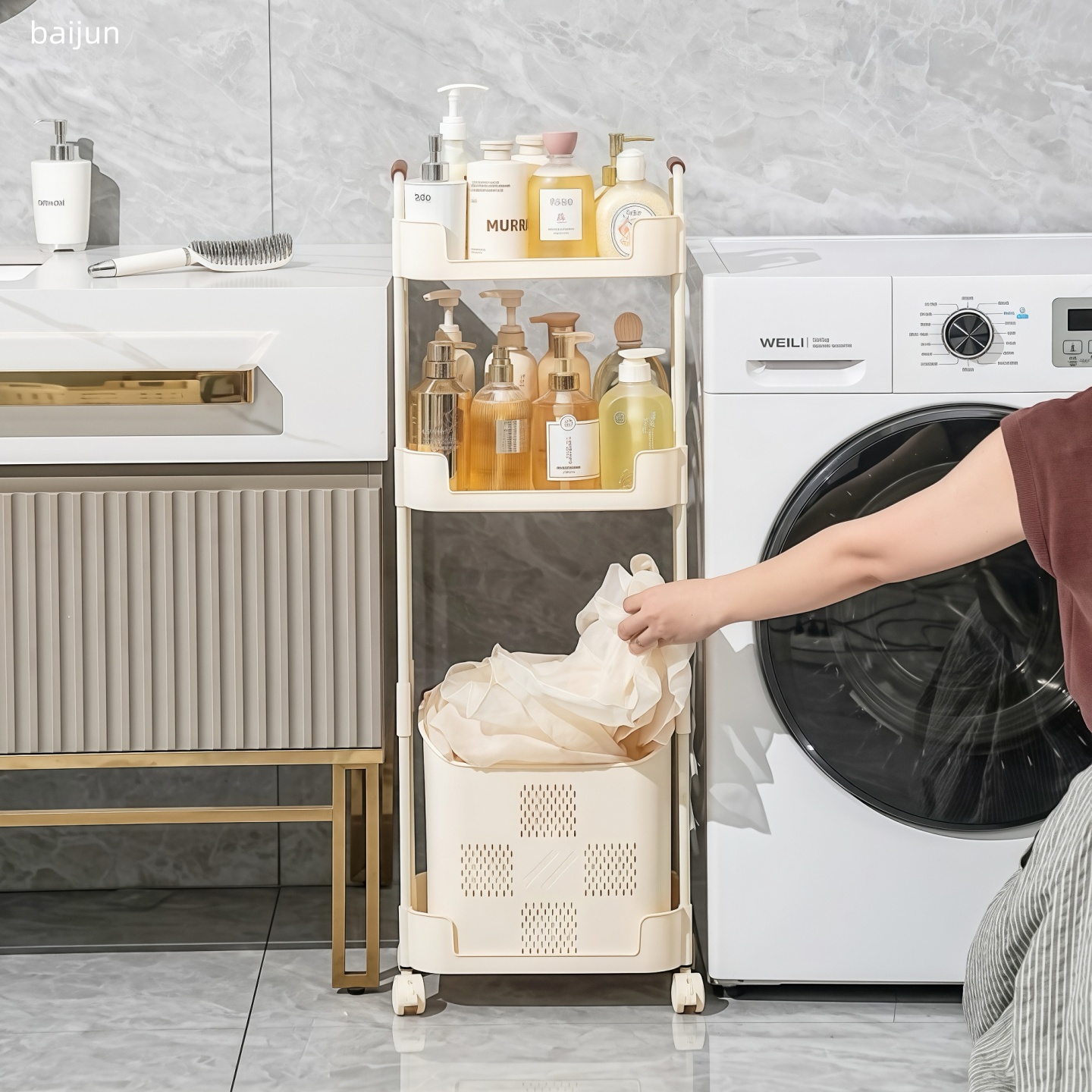 垃圾桶洗衣液洗漱脏衣服收纳架篮