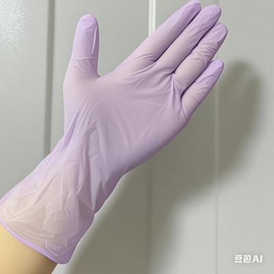 万力一次性紫色粉色防护手套半透明银行厨房食品美容宠物食品无粉